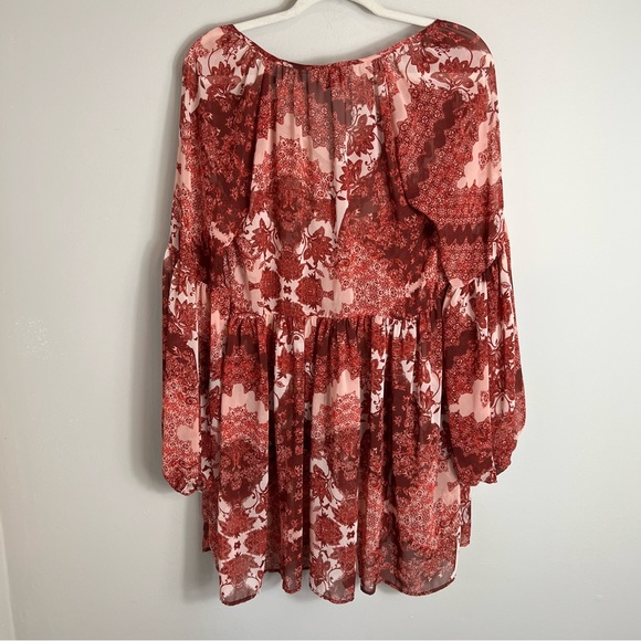 Show Me Your Mumu Peasant Style Semi-Sheer Dress-Balloon Sleeves-Medium - Picture 8 of 10